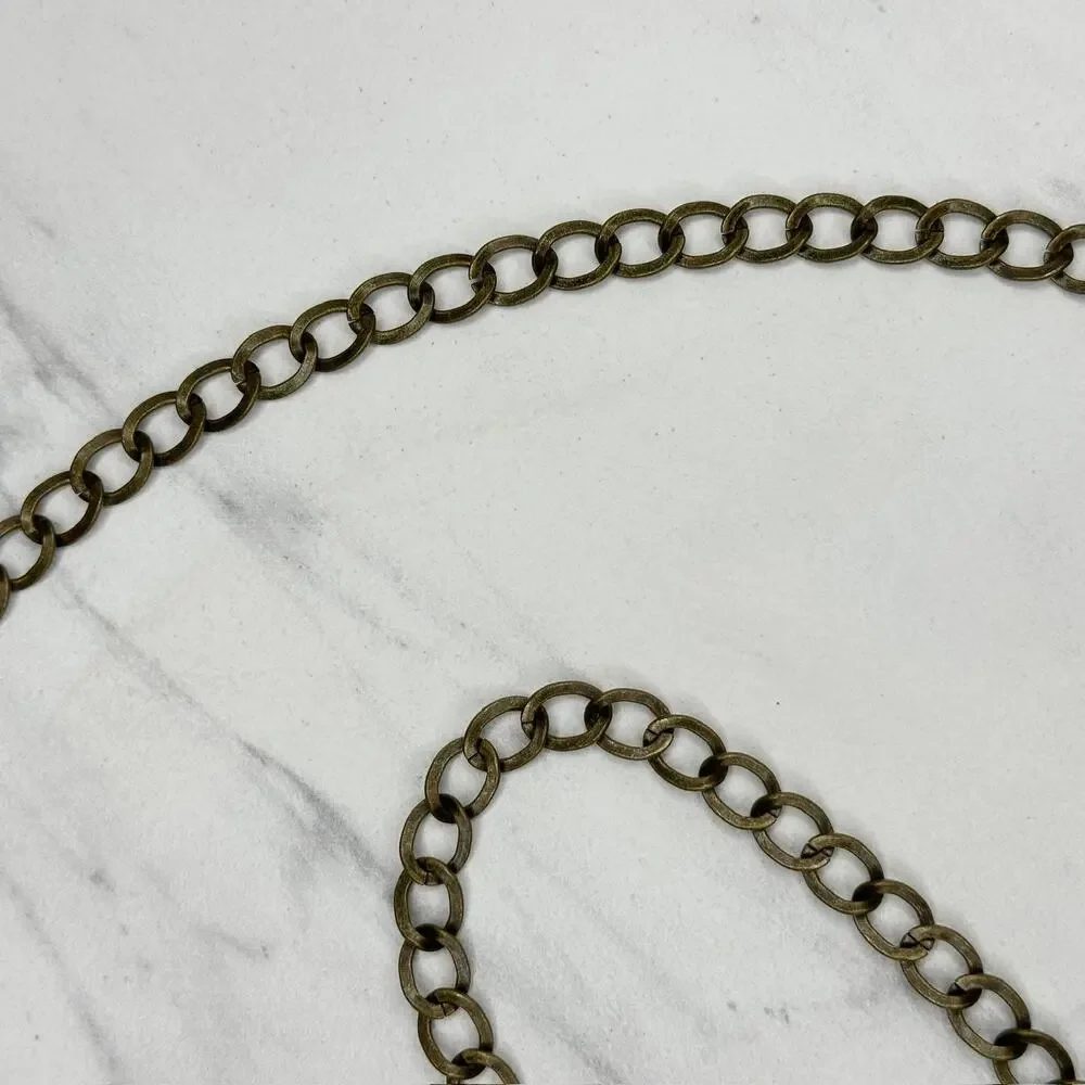Floral Filigree Bronze Gold Tone Chain Belt OS ✨